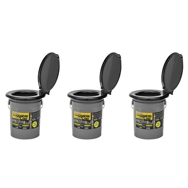 Reliance Produits Loggable Loo Portable Léger 5 Gal Toilette, Gris (3 Pack)