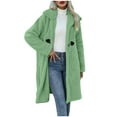 thumbnail image 2 of Jackets for Women DYTTDG Women's Long Plush Coat Winter Warm Long Sleeve Button Jacket Casual Loose Cardigan Fashion Coat on Clearance, 2 of 6