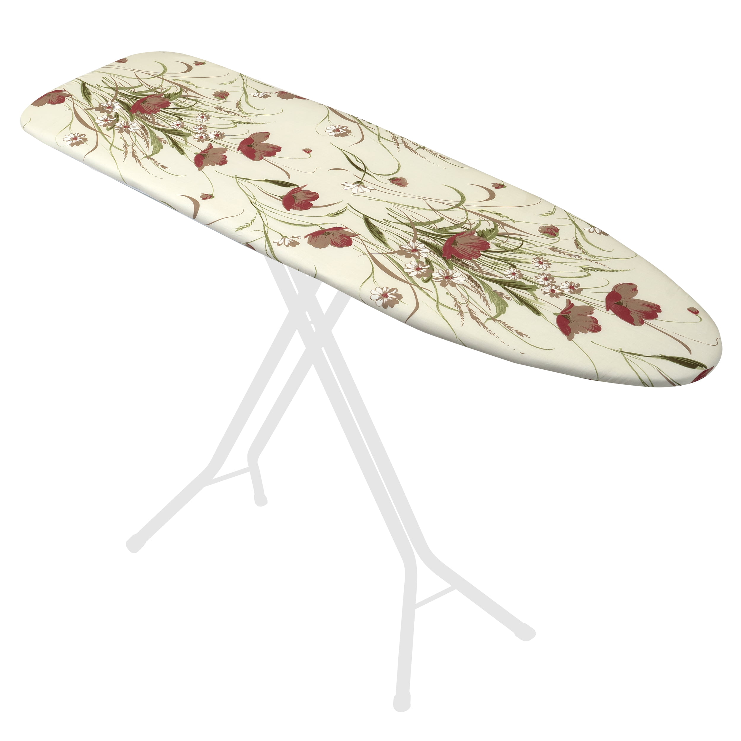 Deluxe Ironing Board Cover & Pad Grey and White with Floral Pattern 