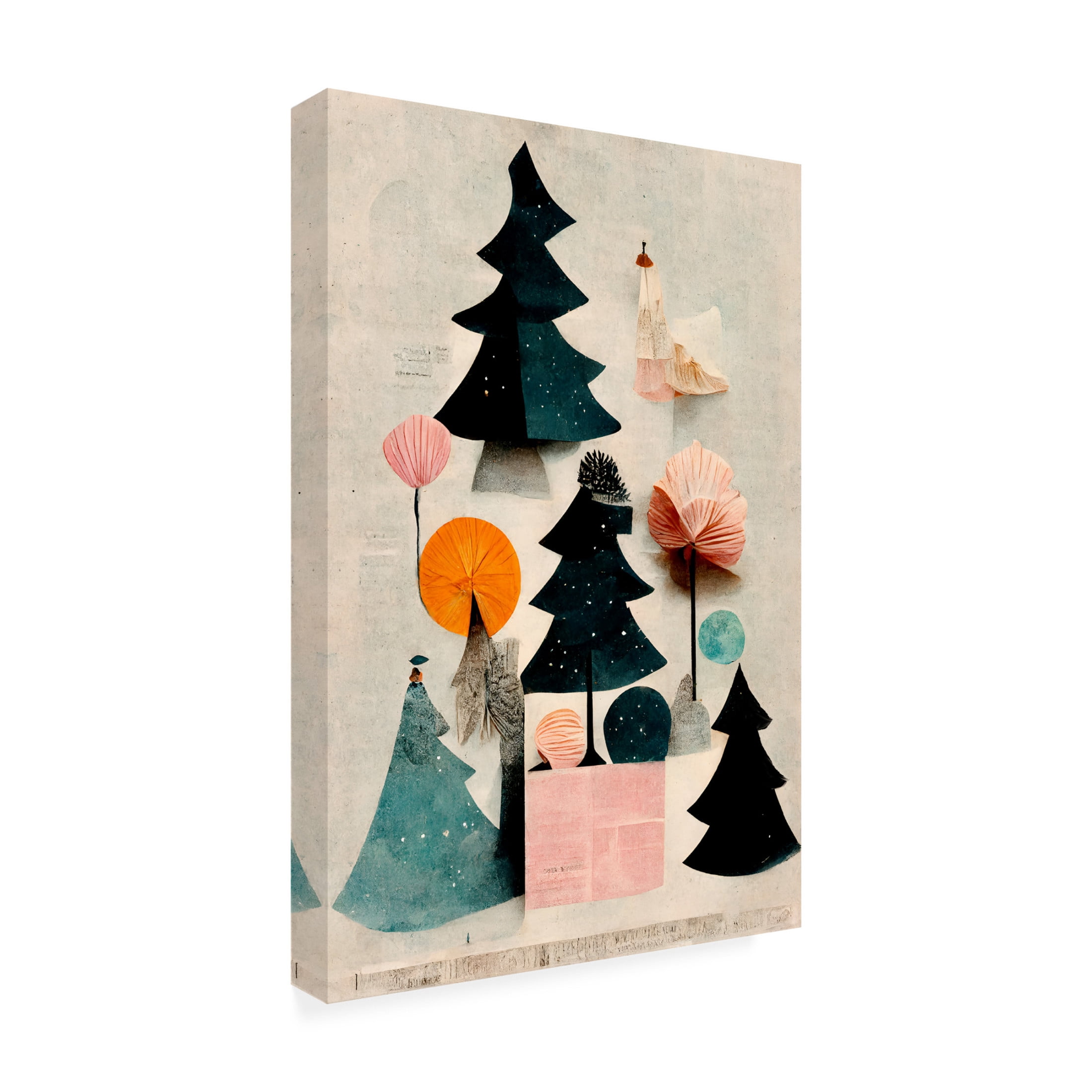 Canvas Wall Art - Treechild 'Cute Pine Tree Composition' Wall Art for Living Room, Bedroom, or Office D?cor by Trademark Fine Art - 12 x 19 Inches
