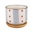 thumbnail image 1 of Succulent Pots  3 Inch  Design for Succulent/Cactus  Ceramic Succulent Cactus Planter Pots with Bamboo Tray(Plants NOT Included), 1 of 6
