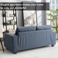 thumbnail image 3 of LEISLAND 70"W Loveseat Sofa, Mid Century Modern Decor Love Seat Couches for Living Room, Button Tufted Upholstered Furniture, Solid & Easy to Install Small Couch for Bedroom Office Apartment, Blue, 3 of 9