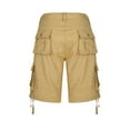 thumbnail image 6 of Women's Cotton Twill Cargo Shorts High Waisted Stretch Long Shorts with Multi Pockets Casual Summer Pants (36, Khaki), 6 of 6