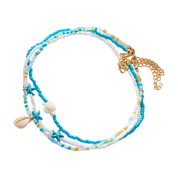 Bohemian Inspired Adjustable Multilayer Necklace Turtles Shell Starfishes Clavicle Chain Beaded Jewelry For Women