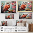 thumbnail image 4 of Designart "Owls' Gaze in Pink and Blue Hues I" Animals Framed Wall Art Decor - Modern Farmhouse Blue Owl Entryway Framed Wall Art, 4 of 6
