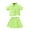Green, variant on GYRATEDREAM Toddler Baby Girl 3Pcs Outfit Short Sleeve Lapel Shirt Coat   Spaghetti Strap Camisole   Pleated Skirt Set Kids Spring Summer Clothes for 18M-6T Pink