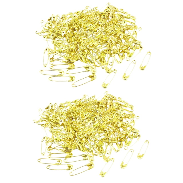 18mm x 5mm Gold Tone Metal Clothing Trimming Fastening Safety Pins 200 Pcs