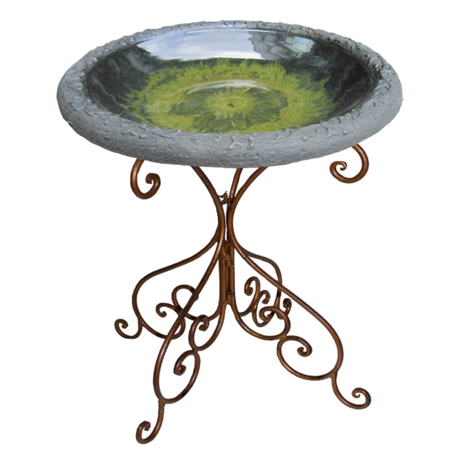 Tierra Garden Light Green Gloss Bird Bath Bowl with Matte Rim Walmart