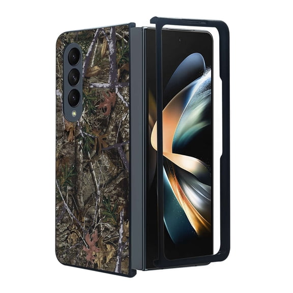 ANJ  Protective Snap-On Design Printed Case Compatible with Samsung Galaxy Z Fold 4 - Dark Tree Camo
