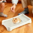 thumbnail image 4 of Rabbit Litter Box with Grate, Bunny Potty Trainer Tray for Small Animals, Durable Plastic Litter Pan for Adult Rabbits, Pigs, Hamsters, Guinea Pigs with Easy-Clean Grate for Cage & Habitat, 4 of 5