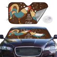 thumbnail image 3 of Lsque Rooster And Chicken Car Windshield Sun Shade | Accordion Folding Style Auto Shade for Car Truck SUV Van | Blocks UV Rays Sun Visor Protector | Medium, 3 of 7
