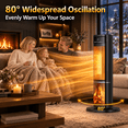 thumbnail image 4 of Vebreda 1500W Electric Ceramic Tower Space Heater with Remote, Black, 4 of 9