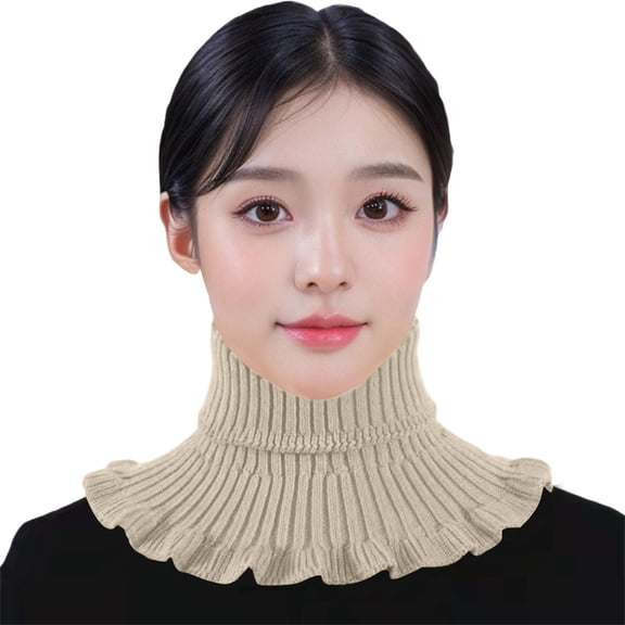 QASIEATN Womens Popular Neckerchief Women's Neck Collar All Knitted Collar Warm Double Layer Thickened Neck Protecting Collar Fall Fashion Accessories