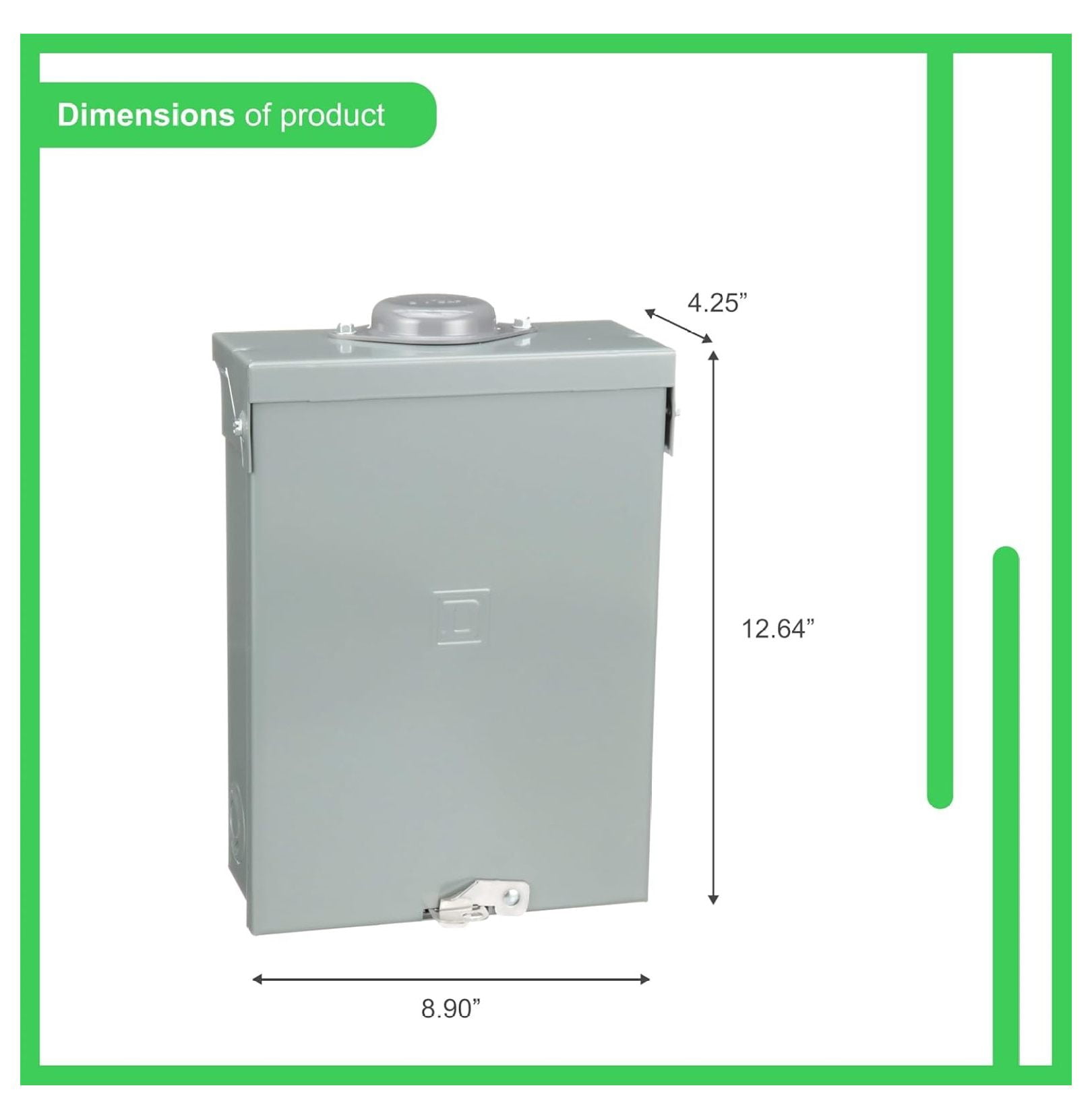 Square D by Homeline 100 Amp Outdoor Main Lug Load Center, Circuit Breaker Box, 6-Space 12-Circuit, 120/240 VAC, UL Listed, Rainproof NEMA 3R Enclosure (HOM612L100RBCP)