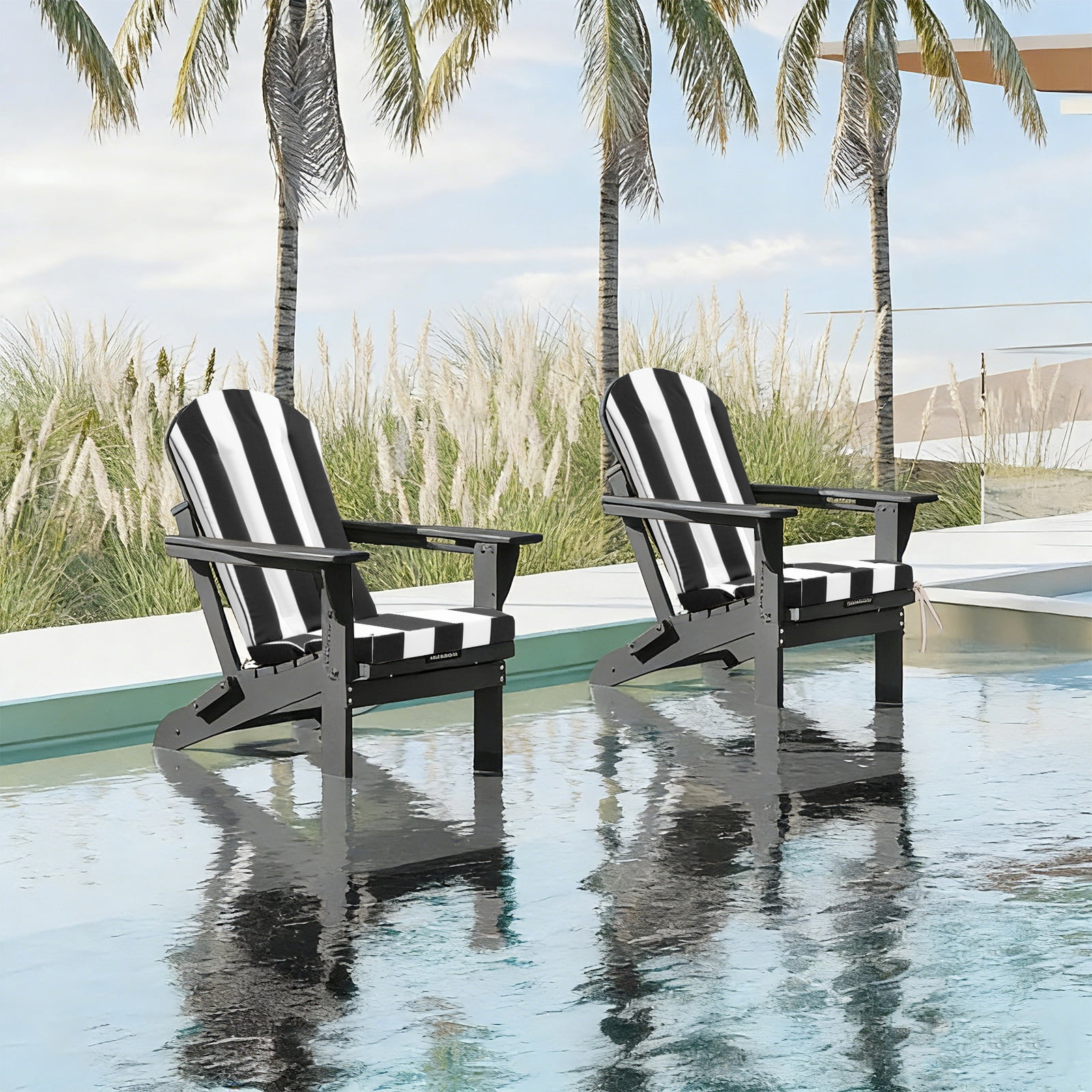 Outdoor Adirondack Chair Cushion, 50”x20” High-Back Rocking Chair Pad, Waterproof Patio Furniture Cushion for Indoor & Outdoor Use