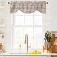 thumbnail image 3 of Vintage Farmhouse Tie Up Valance Curtains for Windows, Kitchen Curtains Window Treatments, Country Retro Beige Wooden Grain Short Window Shades Valances for Bedroom Bathroom Cafe 54"x18", 3 of 8