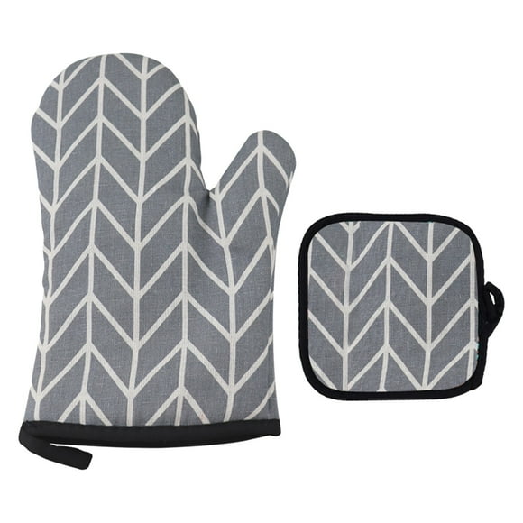 YWIYIUD 2PCS Grey HeatResistant Towel Pot Holders Cotton NonSlip Mat Oven and Pot Holders Kitchen Microwave Heat Oven Gloves for Cooking Baking Grilling