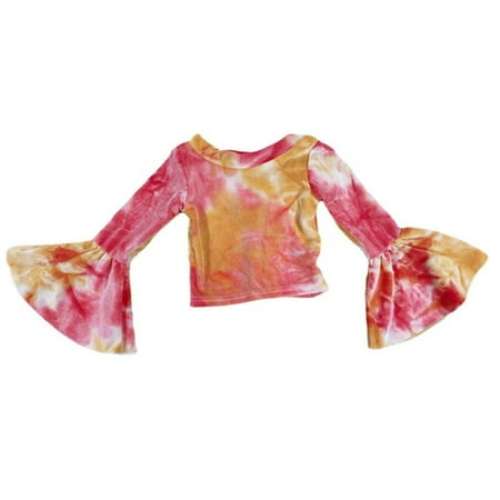 

Otqutp Kids Blouse Toddler Girls Tie Dye Flared Sleeve Top 5 Colors Crop Blouse Fashion Crewneck T Shirt for Children 0 To 6 Years
