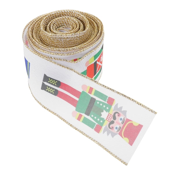 rollo de cinta navideña de cascanueces, cinta de soldaditos de juguete de 10 yardas para decoración del hogar, adorno para la punta del árbol, lazo para envolver, manualidades, guirnalda