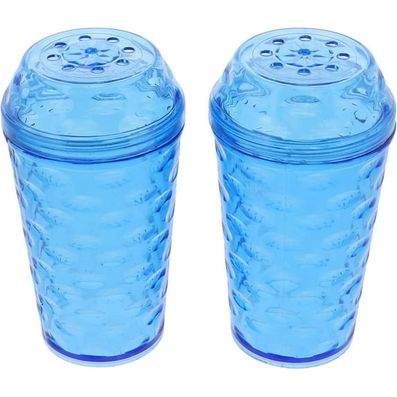Servette Home Clear Plastic Salt and Pepper Shaker Set-Royal Blue