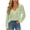 Green, variant on Women Lace Wrap Tie Front Puff Sleeve Smocked Hollow Out V Neck Long Sleeve Floral Casual Boho Elegant Vacation Beach Party Loose Blouse, Black M