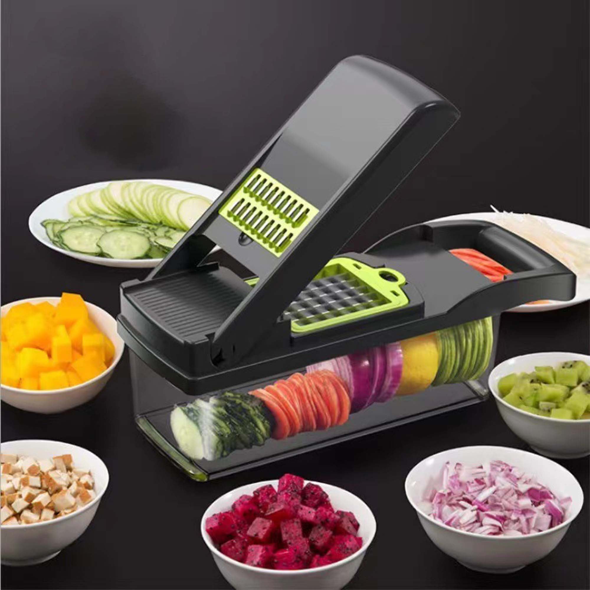 WeiloveYa Vegetable Chopper, Pro Onion Chopper, Multifunctional 13 in 1 Food  Chopper, Kitchen Vegetable Slicer Dicer Cutter,Veggie Chopper With 8  Blades,Carrot and Garlic Chopper With Container 