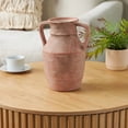 thumbnail image 2 of DecMode 12" Antique Style Pink Ceramic Vase with Handles, 2 of 9
