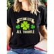 thumbnail image 1 of Camiseta de verano para mujer Suave elegante con Cuello redondoWomen's "Part Irish All Trouble" St. Patrick's Day Black T-Shirt - Festive Green Clover Print, CasuaCamisetas de verano para mujer, man, 1 of 6
