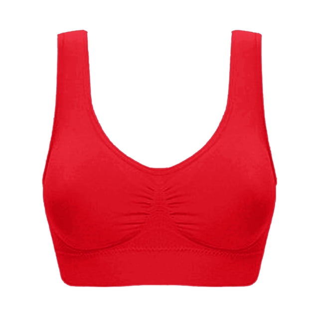 MZXELPRJD Soutiens-Gorge de Sport pour Femmes Grand Soutien-Gorge de Sport Sans Couture Sans Armature Bonnet Plein Soutien-Gorge Réglable Grande Taille Soutien-Gorge de Sport Rouge