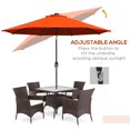 thumbnail image 4 of Parasol de Patio Solaire à DEL de 9 Pi, Pare-Soleil Rond Orange avec 24 Lumières, Auvent Inclinable et Manivelle, Cadre en Acier Résistant à la Rouille pour Cour Arrière, Jardin, Piscine, Plage et Balcon, 4 of 7