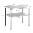thumbnail image 2 of Heavy Duty Work Table, 24x36x33 Inch Stainless Steel Work & Prep Table for Kitchen, Home, Restaurant, 2 of 6