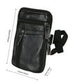 thumbnail image 2 of PU Leather Crossbody Phone Pouch for Men with Adjustable Strap & Belt Clip, 3 Zippered Pockets for Keys, Cards, Fits Smartphones Below 6.9 Inches, 2 of 5