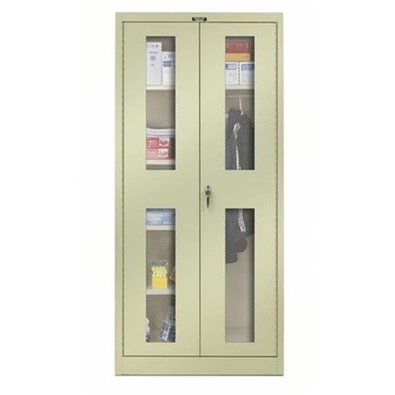 Hallowell 455C24EV-PT 400 Series Stationary Ventilated Combination Cabinet, 36W in. x 24D in. x 72H in. , 729 Parchment, Single Tier, Double Ventilated Door, 1-Wide, Knock-down