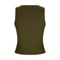 thumbnail image 7 of Womens Summer Tank Tops Ribbed Knit Slim Fit Sleeveless Henley Casual Basic Tee Button Up Going Out Blouse (XL, Army Green), 7 of 7
