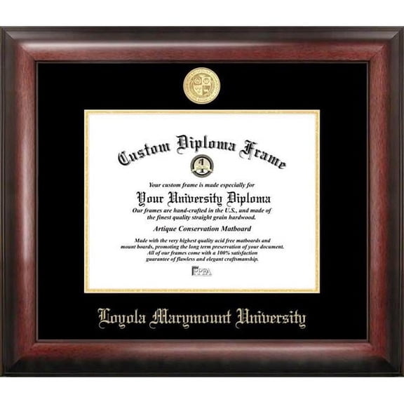 Campus Images CA927GED-1185 11 x 8.5 in. Loyola Marymount Gold Embossed Diploma Frame - Satin Mahogany