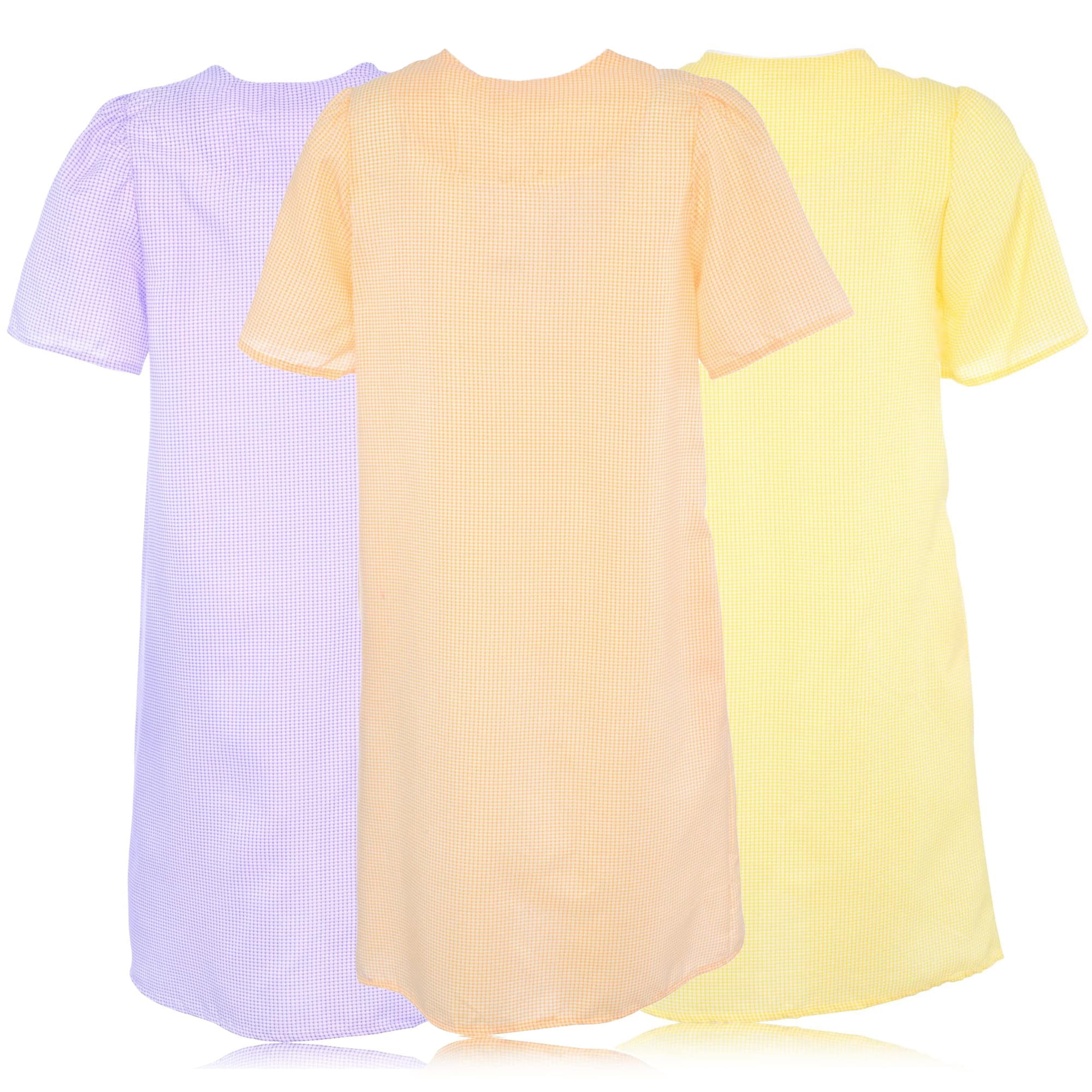 JEFFRICO 3 Pack House Dresses for Women with Pockets - Lightweight Breathable Short Sleeve Muumuu & Nightgowns - Zipper Front Housecoat and Dusters for Women