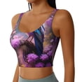 thumbnail image 2 of KLL Beautiful Flower Blue Bird for Workout Tank Tops for Women,U Back Fitness Top Built in Shelf Bras Padded Fit for Yoga Gym-Medium, 2 of 8