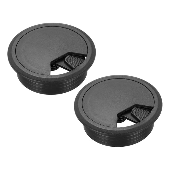 2 Pcs Desk Grommet 2 Inch(50mm), Round Desk Cord Hole Cover, Black