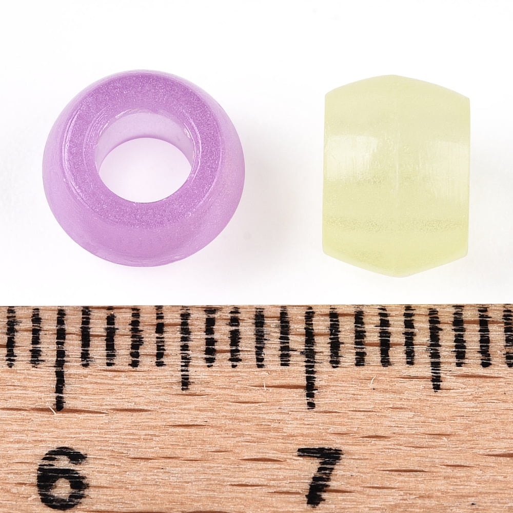 Transparent Luminous Acrylic Beads Crow Beads Pony Beads Glow in the Dark Barrel Mixed Color 8x6mm Hole: 3.8mm diy