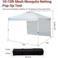 thumbnail image 3 of 10x10 Pop Up Canopy with Side Wall, Beach Tent with One Push Setup, Waterproof Outdoor Beach Canopy, Pop-Up Sun Shelter Canopy with Wheeled Bag for Parties, Beach, Outdoor, Off-White, 3 of 7