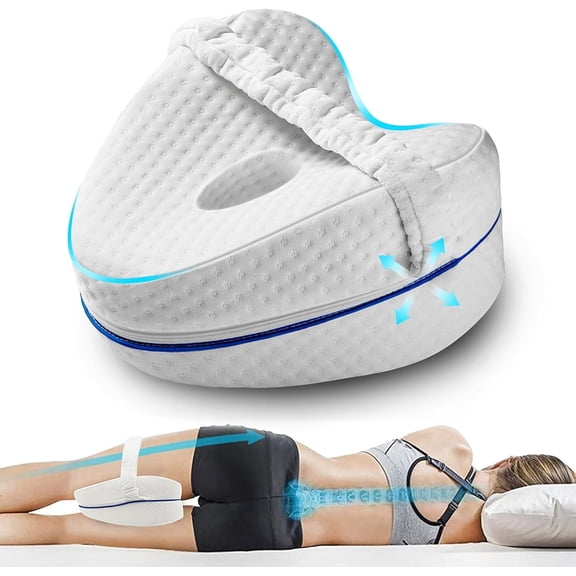 Bohorizon Leg Pillow, Knee Pillow for Side Sleepers, Leg Pillows for Sleeping, Knee Cushion for Sleeping, 9.8"X9.8"X6.2", Pack of 1, White