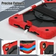 thumbnail image 3 of Dteck Case for iPad 10th Generation 10.9 inch 2022,Shockproof Durable Silicone Cover Rotatable Hand Strap Kickstand Built-in Pencil Holder Heavy Duty Case with Shoulder Strap,Red/Black, 3 of 7