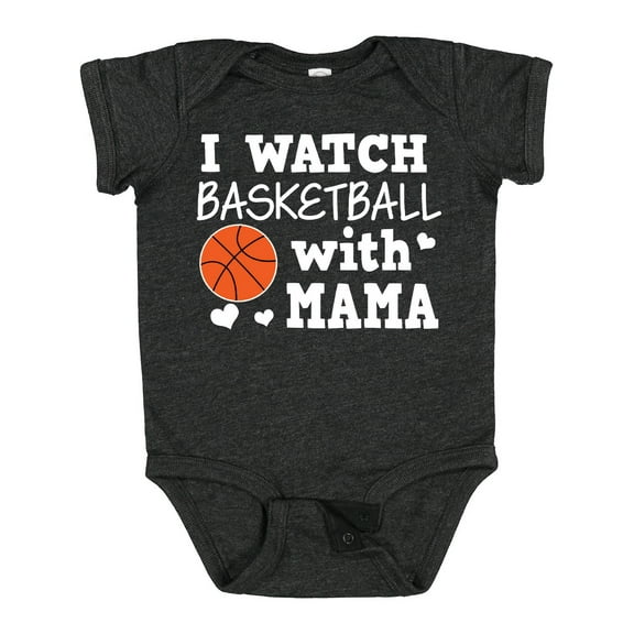Inktastic I Watch Basketball with Mama Boys Baby Bodysuit
