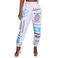 thumbnail image 1 of ZAXARRA Ladies Ankle Banded Pants Lip/Letter/Dragon Printing Long Trousers, 1 of 8