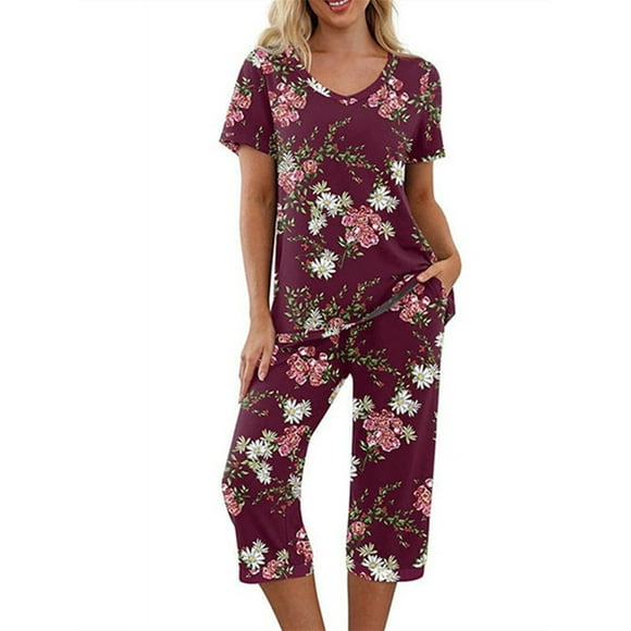 Womens Cotton Capri Pajama Sets