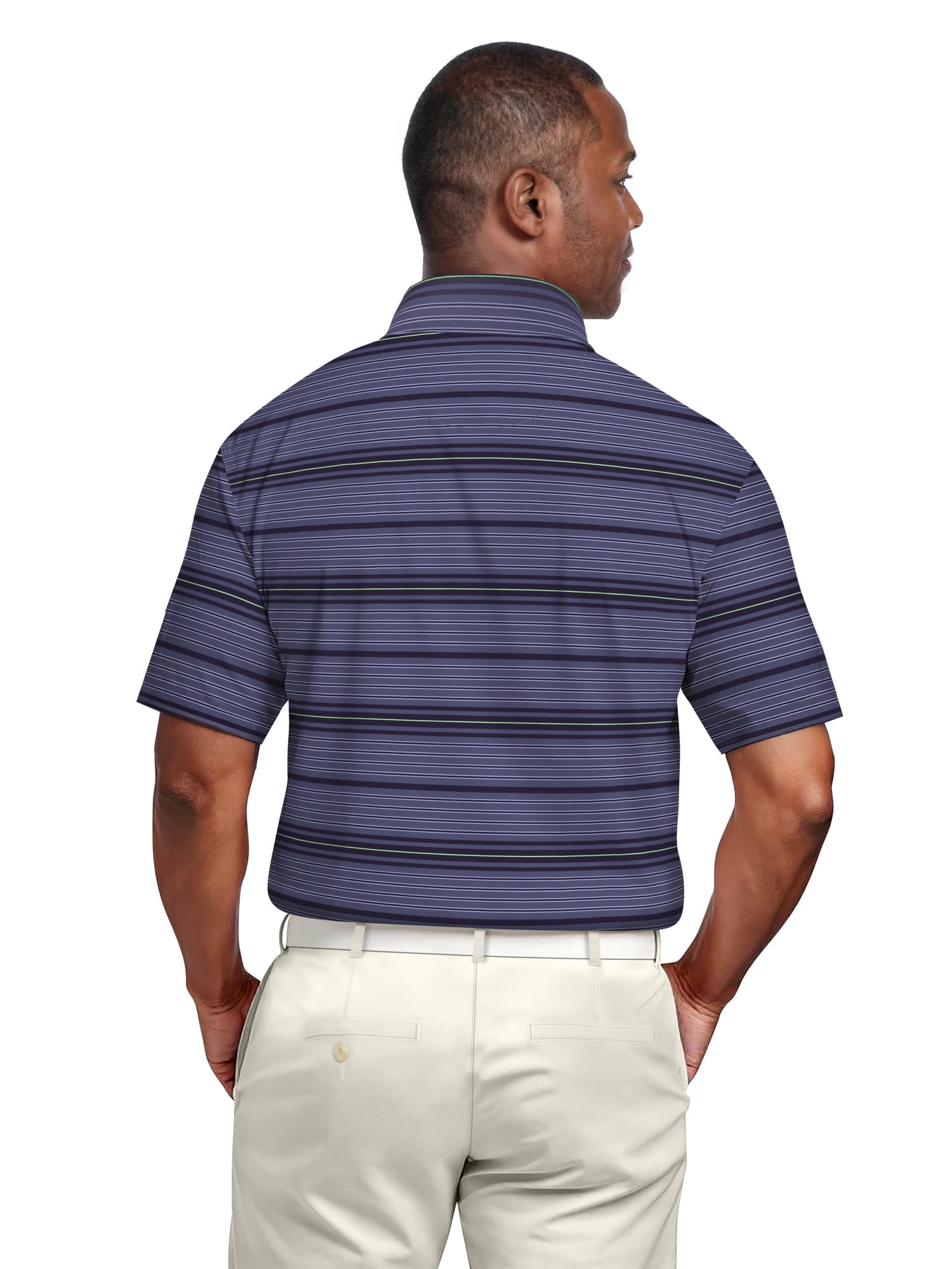 Ben Hogan Men's & Big Men's Performance Texture Stripe Short Sleeve Golf Polo Shirt, Sizes S-5XL