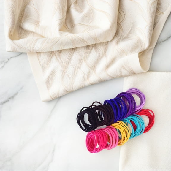 Toyandona 50Pcs Assorted Color Hair Ties Stretchy and Gentle on Curly Or Straight Hair