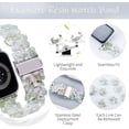 thumbnail image 2 of KOMI Compatible with Apple Watch Band 42mm 44mm 45mm 46mm 49mm 38mm 40mm 41mm Light-Weight Butterfly Link Fashion Replacement Resin Strap for iWatch 10/9/8/7/6/5/4/3/2/1Ultra SE White+Green, 2 of 6