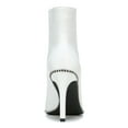 thumbnail image 2 of BAR III Womens White Studded Ball Chain Trim -  Ring Pointed Toe Stiletto Zip-Up Booties 6.5, 2 of 4