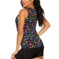 thumbnail image 3 of Junzan Colorful Excavator Pattern Workout Tank Tops for Women Sleeveless Running Loose Fit Yoga Tops Active Shirts Gym Exercise-Large, 3 of 7